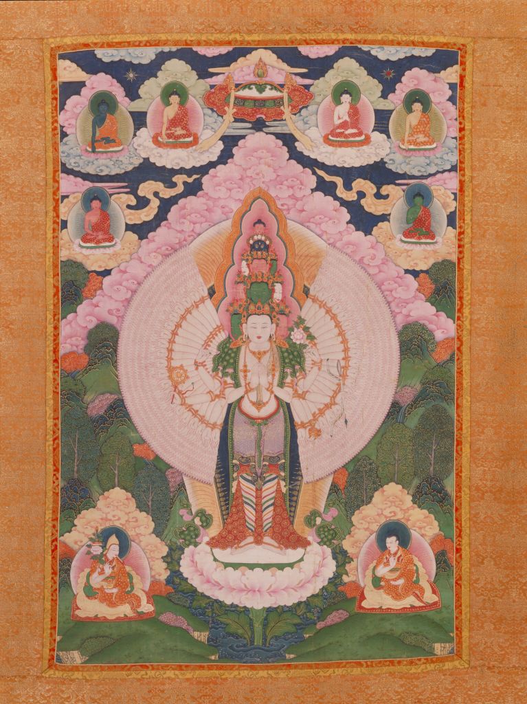 图片[1]-Thousand-arm Avalokitesvara Thangka-China Archive